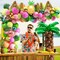 Tropical Luau Balloons Arch Garland Kit With Palm Leaves, Flamingo, Palm Tree, Aloha Foil Balloon, Coconut Balloons Set (Aloha-A)